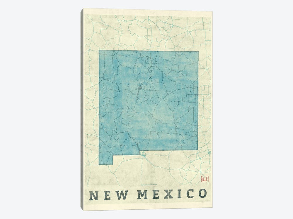 New Mexico Map by Hubert Roguski 1-piece Canvas Art Print
