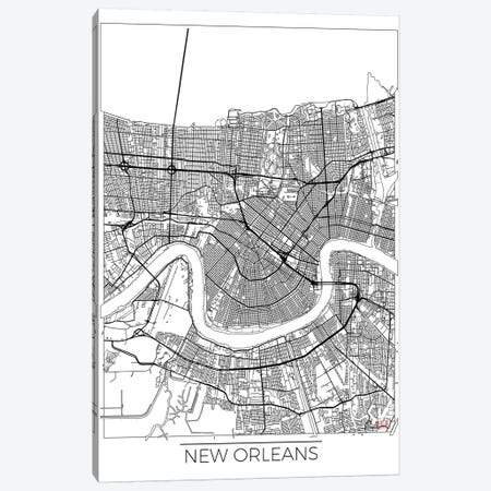 New Orleans Minimal Urban Blueprint Map Canvas Print #HUR270} by Hubert Roguski Canvas Print