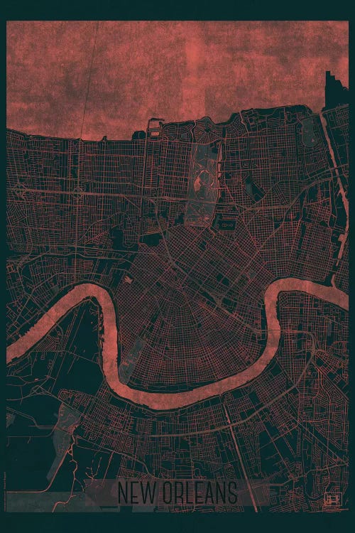 New Orleans Infrared Urban Blueprint Map