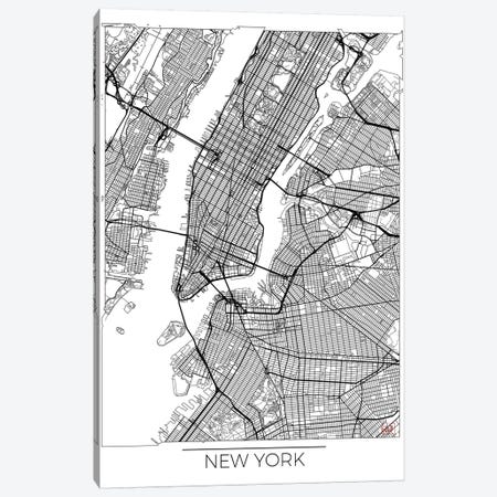 New York Minimal Urban Blueprint Map Canvas Print #HUR276} by Hubert Roguski Canvas Wall Art