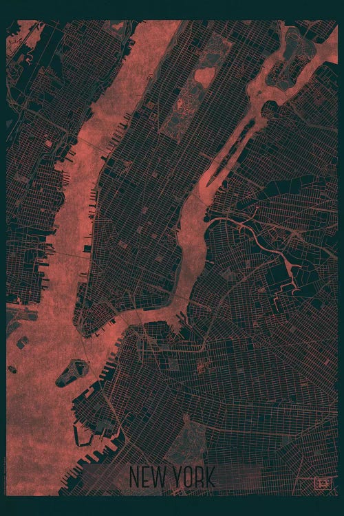 New York Infrared Urban Blueprint Map