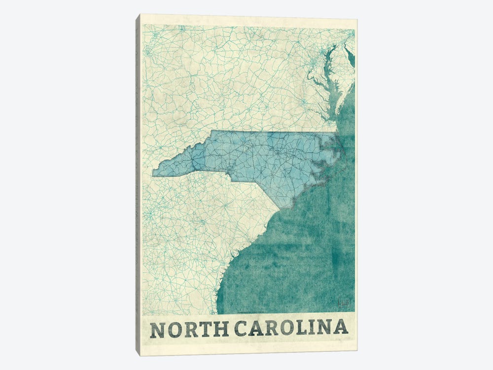 North Carolina Map by Hubert Roguski 1-piece Art Print