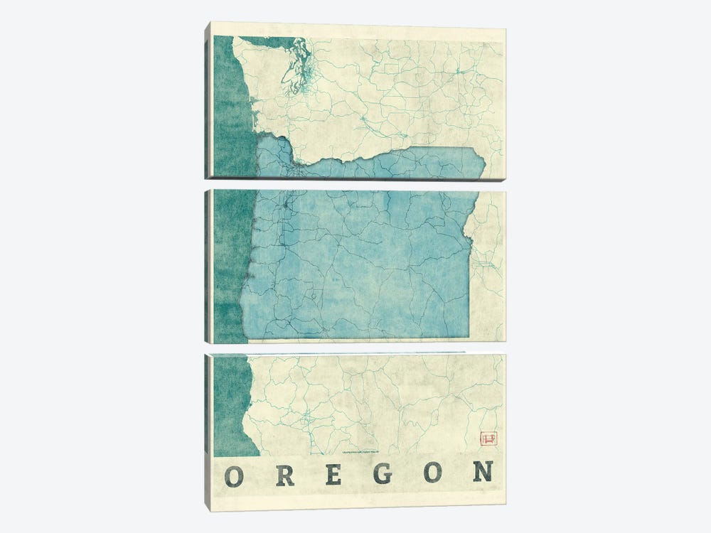 Oregon Map by Hubert Roguski 3-piece Art Print