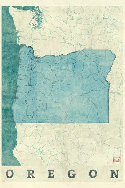 Hubert Roguski: Oregon Map by Hubert Roguski