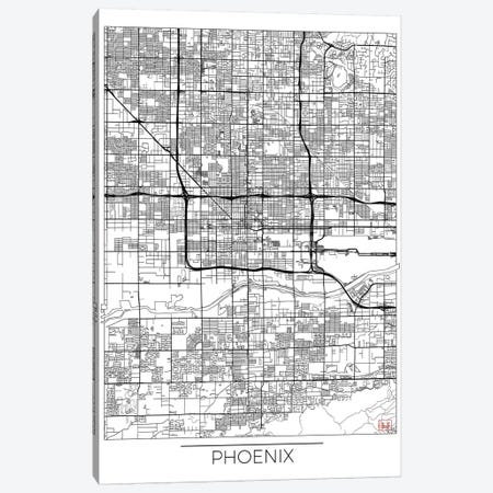 Phoenix Minimal Urban Blueprint Map Canvas Print #HUR297} by Hubert Roguski Canvas Art