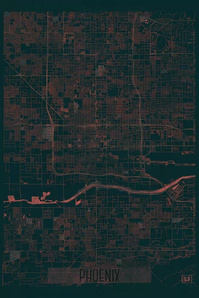 Phoenix: Phoenix Infrared Urban Blueprint Map by Hubert Roguski
