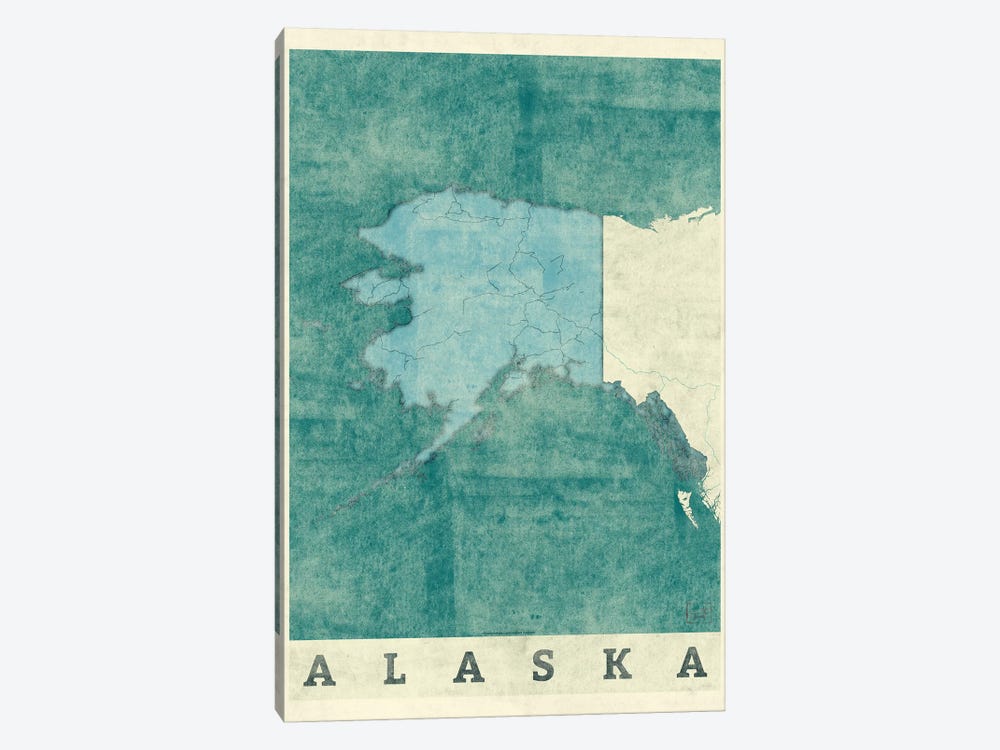 Alaska Map by Hubert Roguski 1-piece Art Print