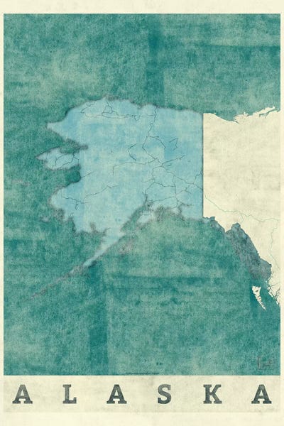 Hubert Roguski: Alaska Map by Hubert Roguski