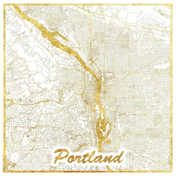 Portland Gold Leaf Urban Blueprint Map