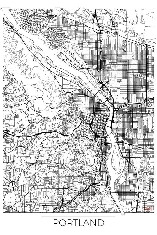 Portland Minimal Urban Blueprint Map