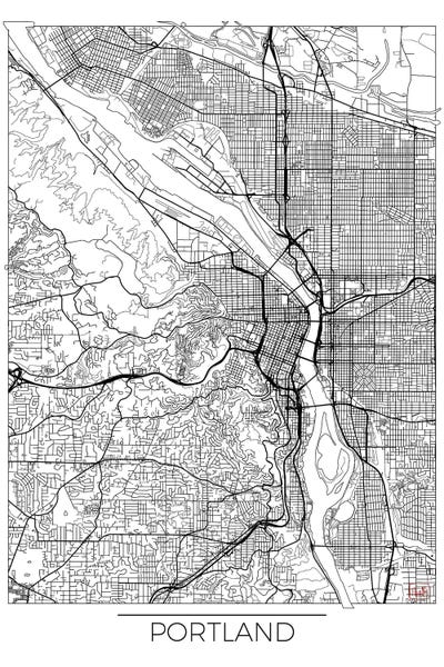 Portland Minimal Urban Blueprint Map