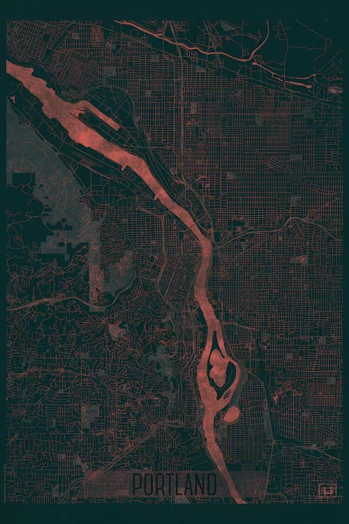 Portland Infrared Urban Blueprint Map