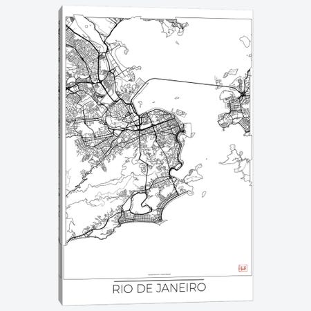 Rio De Janeiro Minimal Urban Blueprint Map Canvas Print #HUR318} by Hubert Roguski Canvas Art