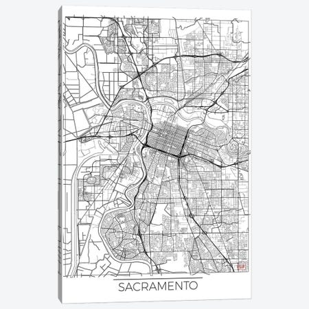 Sacramento Minimal Urban Blueprint Map Canvas Print #HUR323} by Hubert Roguski Art Print