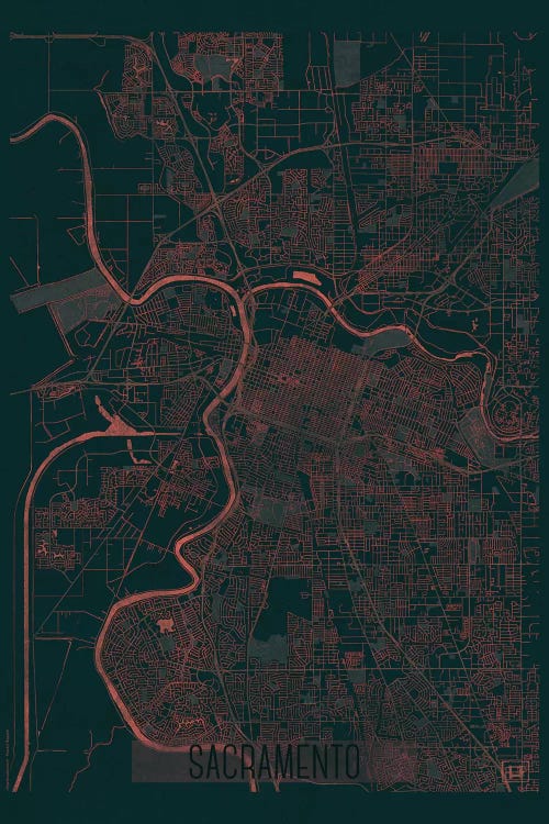 Sacramento Infrared Urban Blueprint Map