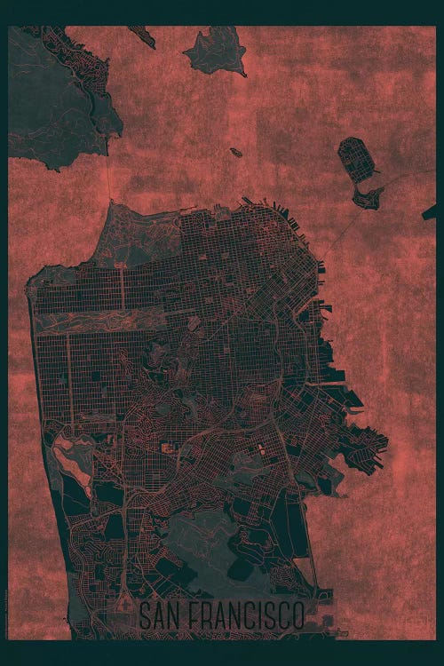 San Francisco Infrared Urban Blueprint Map