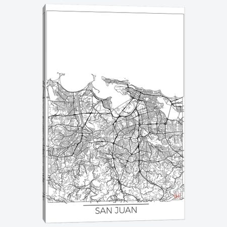 San Juan Minimal Urban Blueprint Map Canvas Print #HUR338} by Hubert Roguski Canvas Wall Art