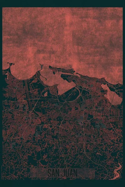 Puerto Rico: San Juan Infrared Urban Blueprint Map by Hubert Roguski