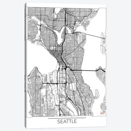 Seattle Minimal Urban Blueprint Map Canvas Print #HUR343} by Hubert Roguski Canvas Print
