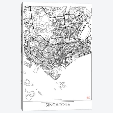 Singapore Minimal Urban Blueprint Map Canvas Print #HUR353} by Hubert Roguski Canvas Art