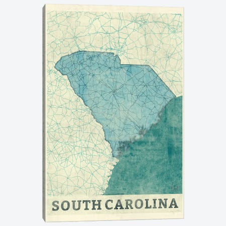 South Carolina Map Canvas Print #HUR357} by Hubert Roguski Canvas Print