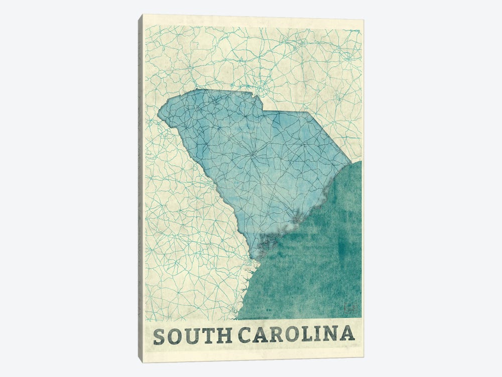 South Carolina Map by Hubert Roguski 1-piece Canvas Artwork