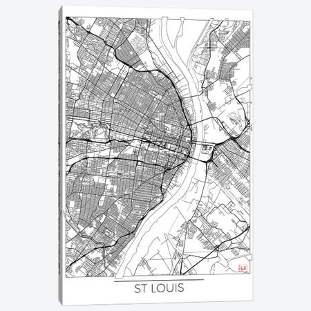 St. Louis Minimal Urban Blueprint Map Canvas Print #HUR360} by Hubert Roguski Canvas Art Print