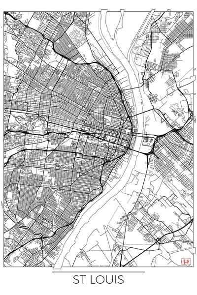 St. Louis Minimal Urban Blueprint Map