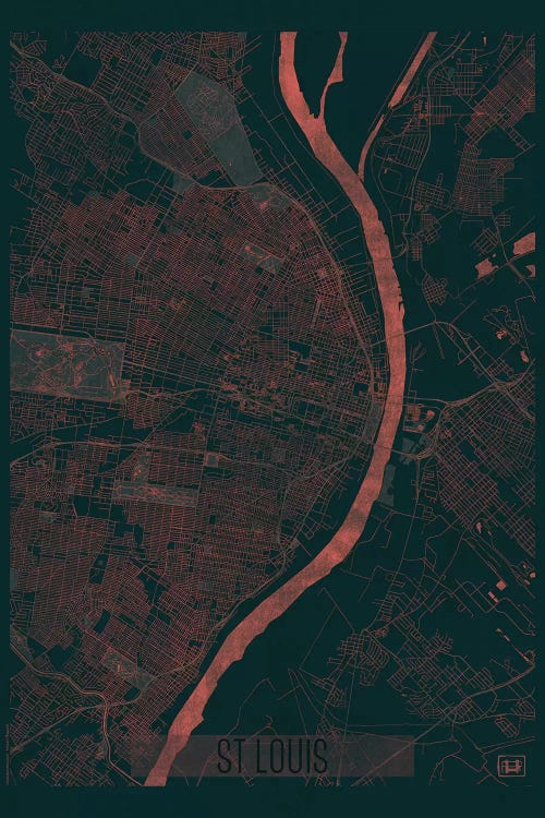 St. Louis Infrared Urban Blueprint Map