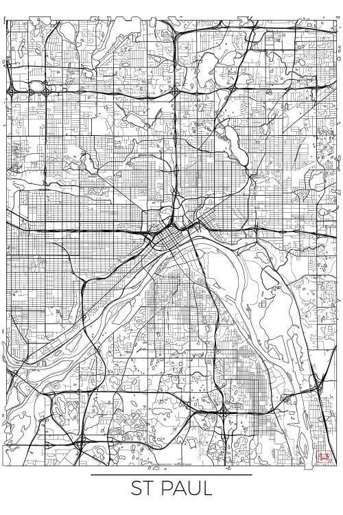 St. Paul Minimal Urban Blueprint Map