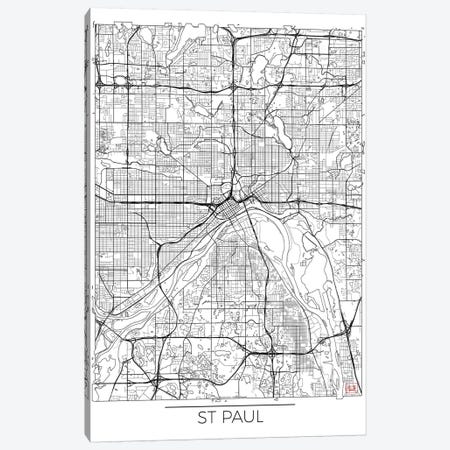 St. Paul Minimal Urban Blueprint Map Canvas Print #HUR365} by Hubert Roguski Canvas Art