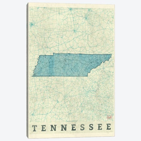 Tennessee Map Canvas Print #HUR374} by Hubert Roguski Canvas Print