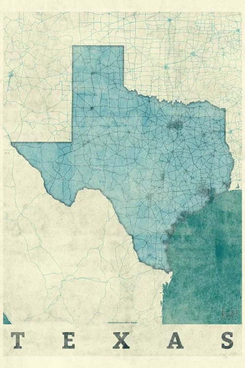 Texas Map by Hubert Roguski wall art