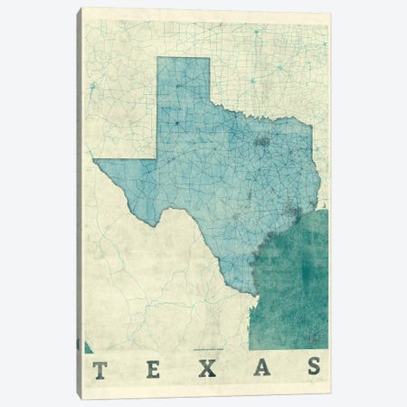 Texas Map Canvas Print #HUR375} by Hubert Roguski Canvas Print