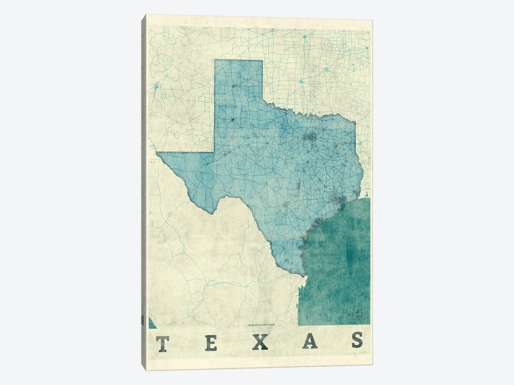 Texas Map by Hubert Roguski 1-piece Canvas Art