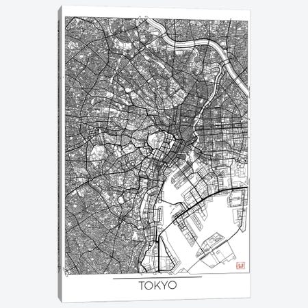 Tokyo Minimal Urban Blueprint Map Canvas Print #HUR377} by Hubert Roguski Art Print