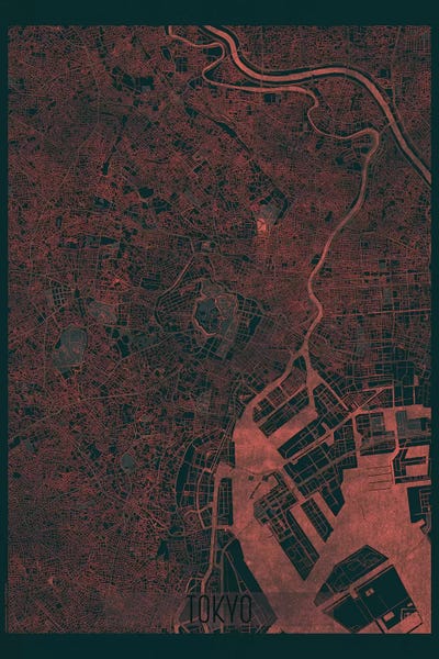 Hubert Roguski: Tokyo Infrared Urban Blueprint Map by Hubert Roguski