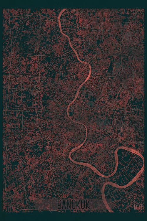 Bangkok Infrared Urban Blueprint Map