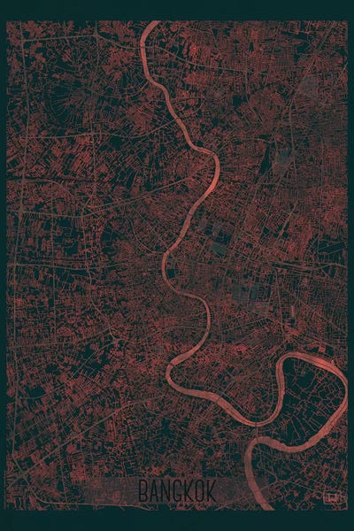 Thailand: Bangkok Infrared Urban Blueprint Map by Hubert Roguski