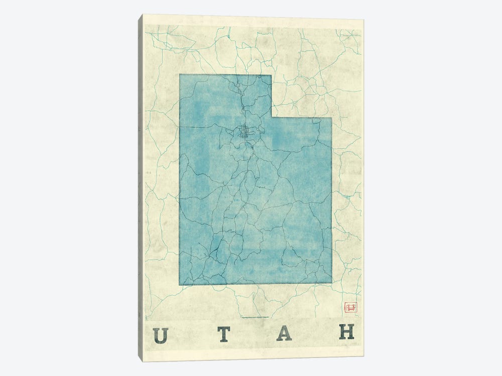 Utah Map by Hubert Roguski 1-piece Art Print