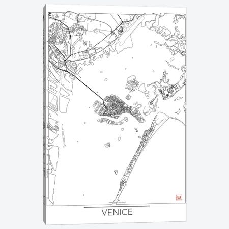 Venice Minimal Urban Blueprint Map Canvas Print #HUR383} by Hubert Roguski Art Print