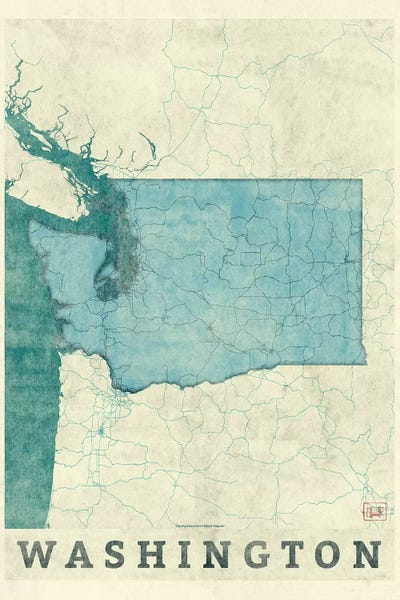 Washington Map by Hubert Roguski canvas print