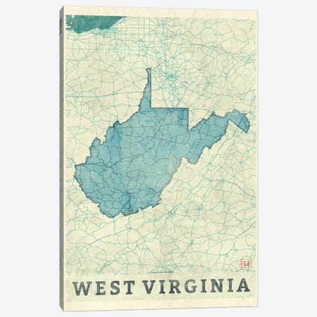 West Virginia Map Canvas Print #HUR394} by Hubert Roguski Canvas Art Print