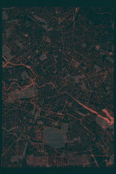 Hubert Roguski: Berlin Infrared Urban Blueprint Map by Hubert Roguski