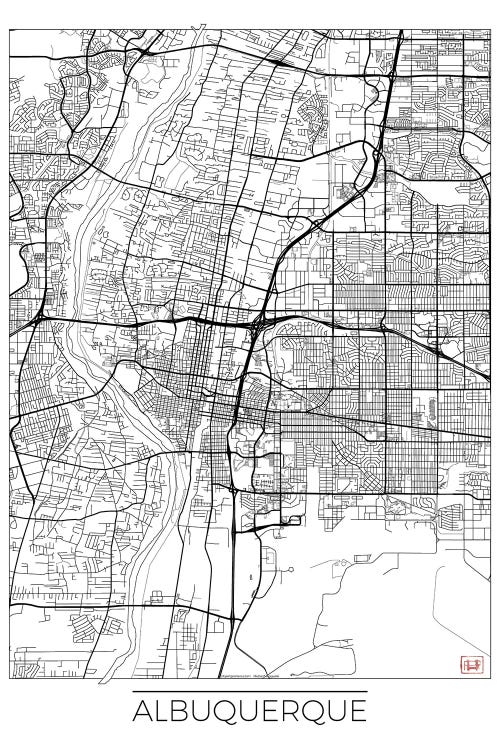 Albuquerque Minimal Urban Blueprint Map