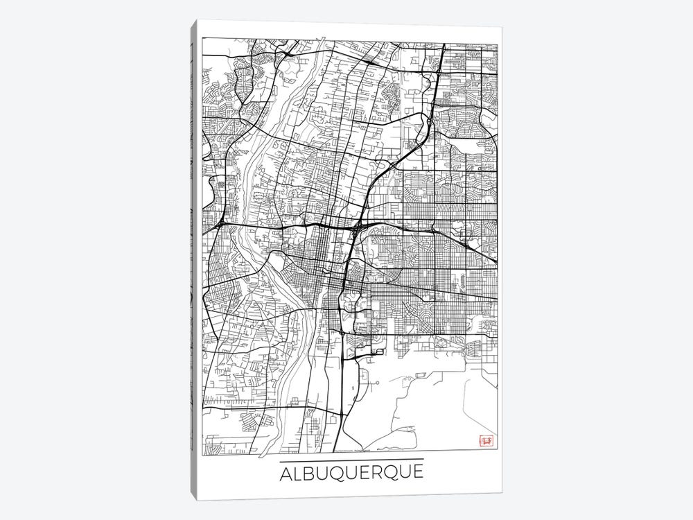 Albuquerque Minimal Urban Blueprint Map 1-piece Art Print