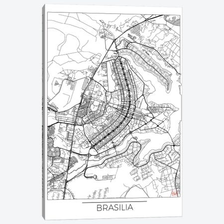 Brasilia Minimal Urban Blueprint Map Canvas Print #HUR56} by Hubert Roguski Canvas Print