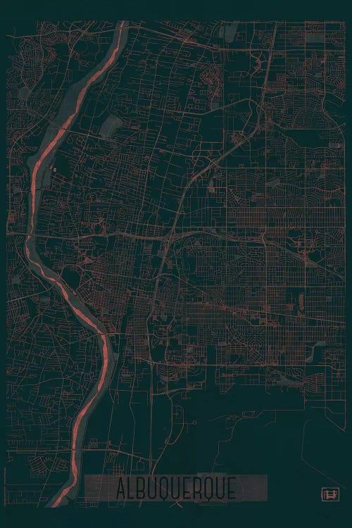 Albuquerque Infrared Urban Blueprint Map
