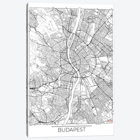 Budapest Minimal Urban Blueprint Map Canvas Print #HUR61} by Hubert Roguski Art Print