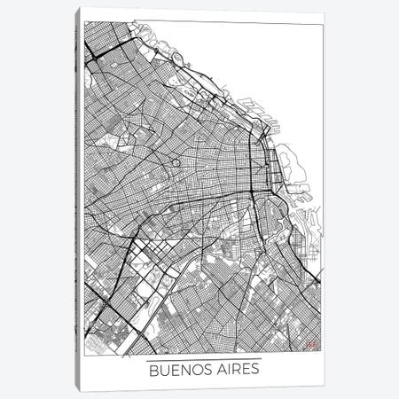 Buenos Aires Minimal Urban Blueprint Map Canvas Print #HUR66} by Hubert Roguski Canvas Artwork